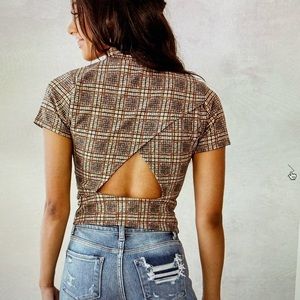 Willow and Root mock neck cropped top